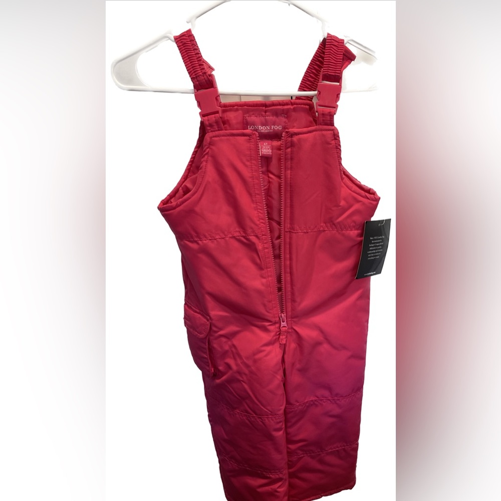 New London Fog Girl Toddler Snow Pink Overalls 4T